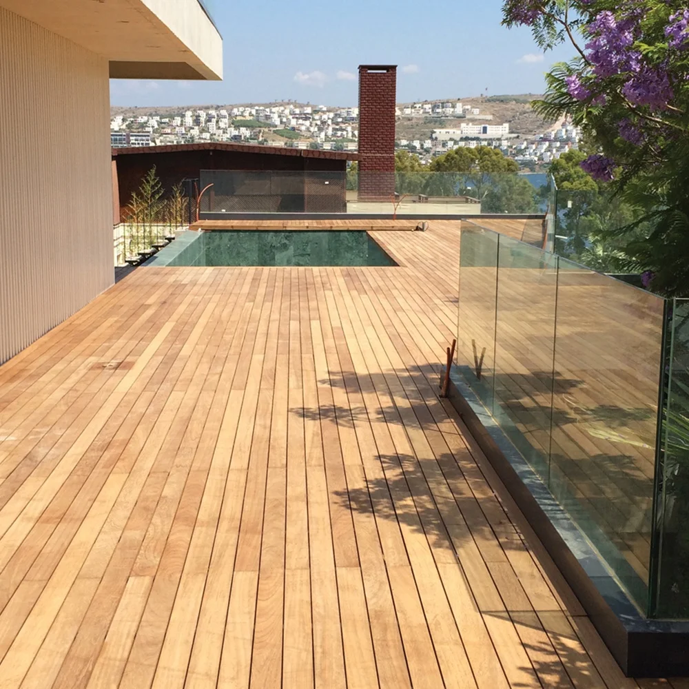 wholesale Pregroove golden teak timber decking
