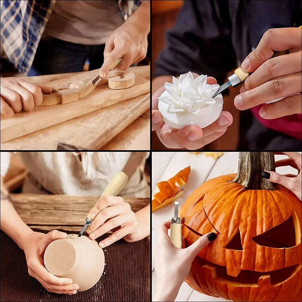 Bview Art DIY Carving Linoleum Cutter Tools with 5 Blade