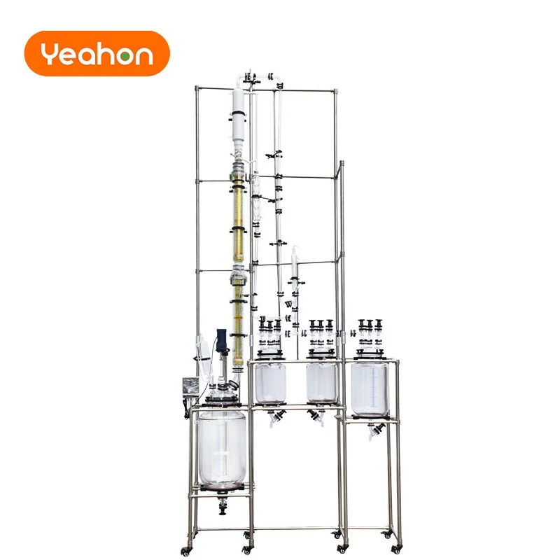 Lab vacuum reaction distillation device distillation column distillation tower jacketed glass reactor