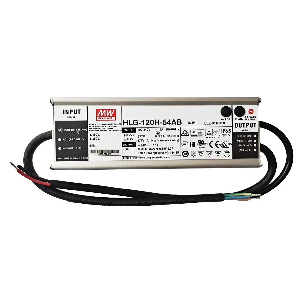 120 Вт светодиодный драйвер MeanWell hlg120h48ab hlg120h54ab
