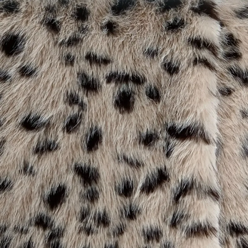 Factory Supply Leopard Print Jacquard Long Pile Faux Fur Fabric Multiple Colors