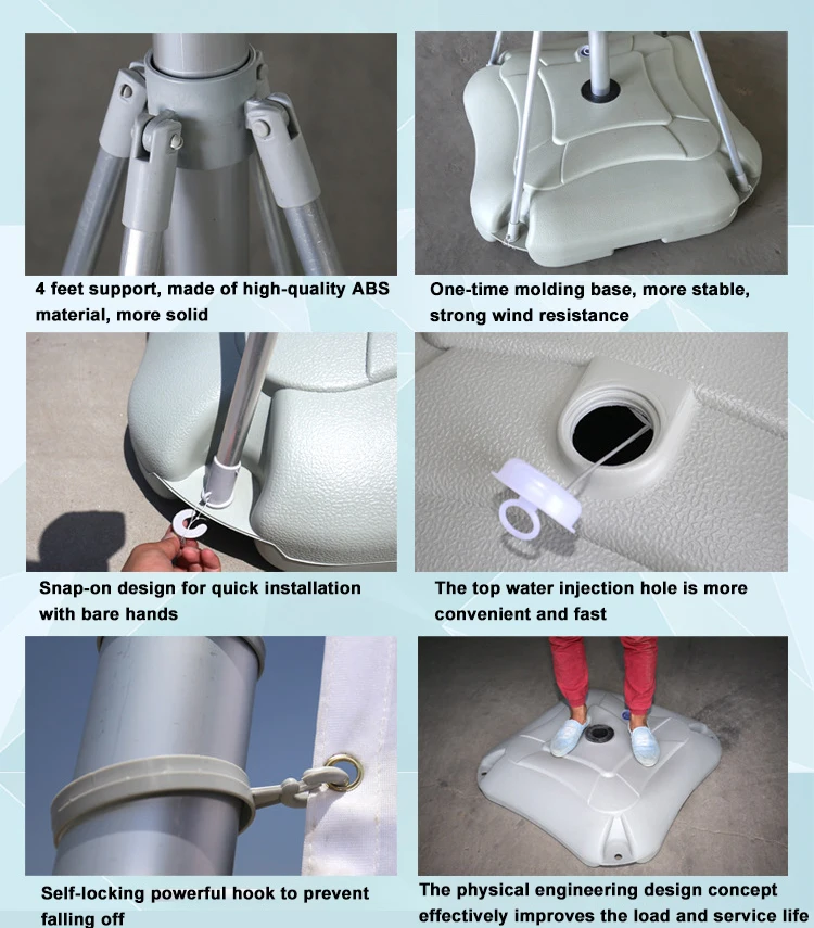 Outdoor Banner Advertising Promotional Display Water Injection 5M 7M Telescopic Giant Waterbase Flagpole rectangle square Flag