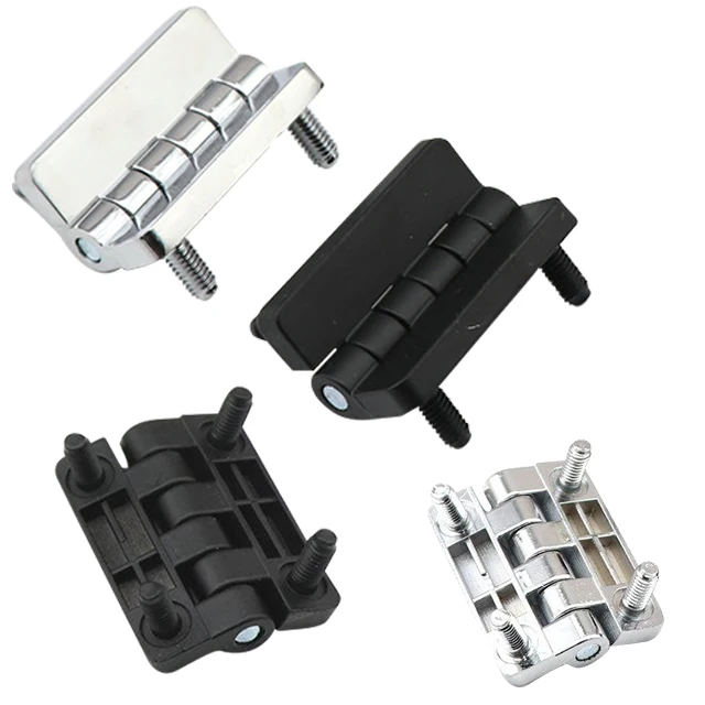 Hot sale silver white powder coated flat hinge with thread-stud industry cabinet door butt hinge 60*60*m6