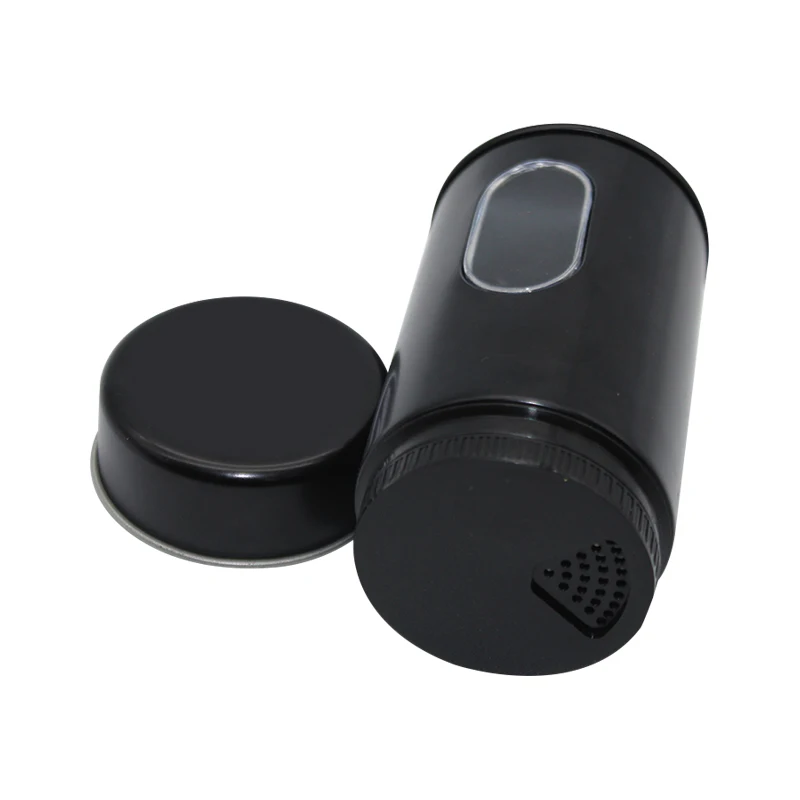 High Quality Eco-friendly Tinplate BBQ Spice Packaging Box Food Grade Round Spice Shaker Metal Tin Box With Plastic Inner Lid