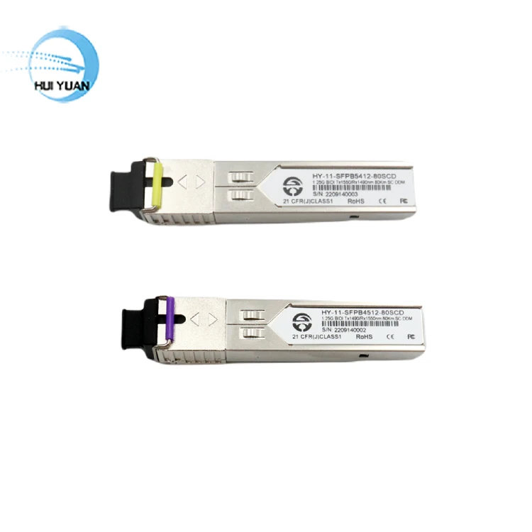 1 Pair Media Converter BiDi 80Km LC Port Single Mode 1.25Gbps SFP Transceiver