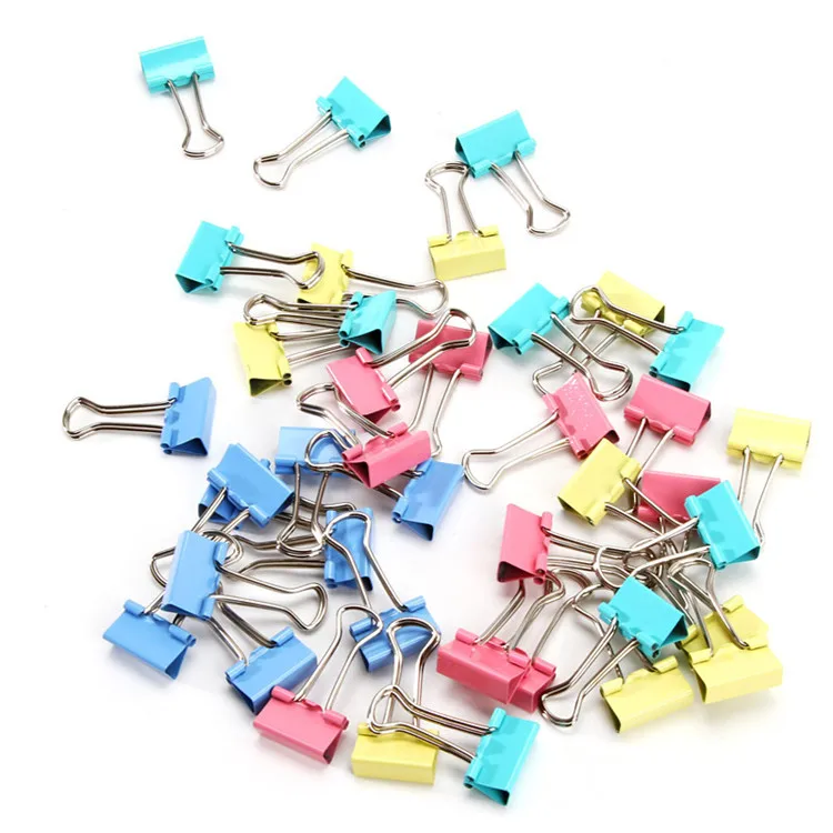 Universal office stationery colours 40pcs/box metal paper clip binder clip for office school