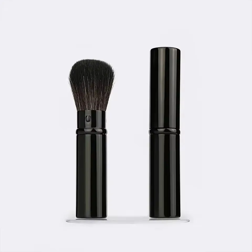 BEILI Single Black Retractable Makeup Brush Kabuki Soft Goat Hair Blush Setting Powder Foundation Brush