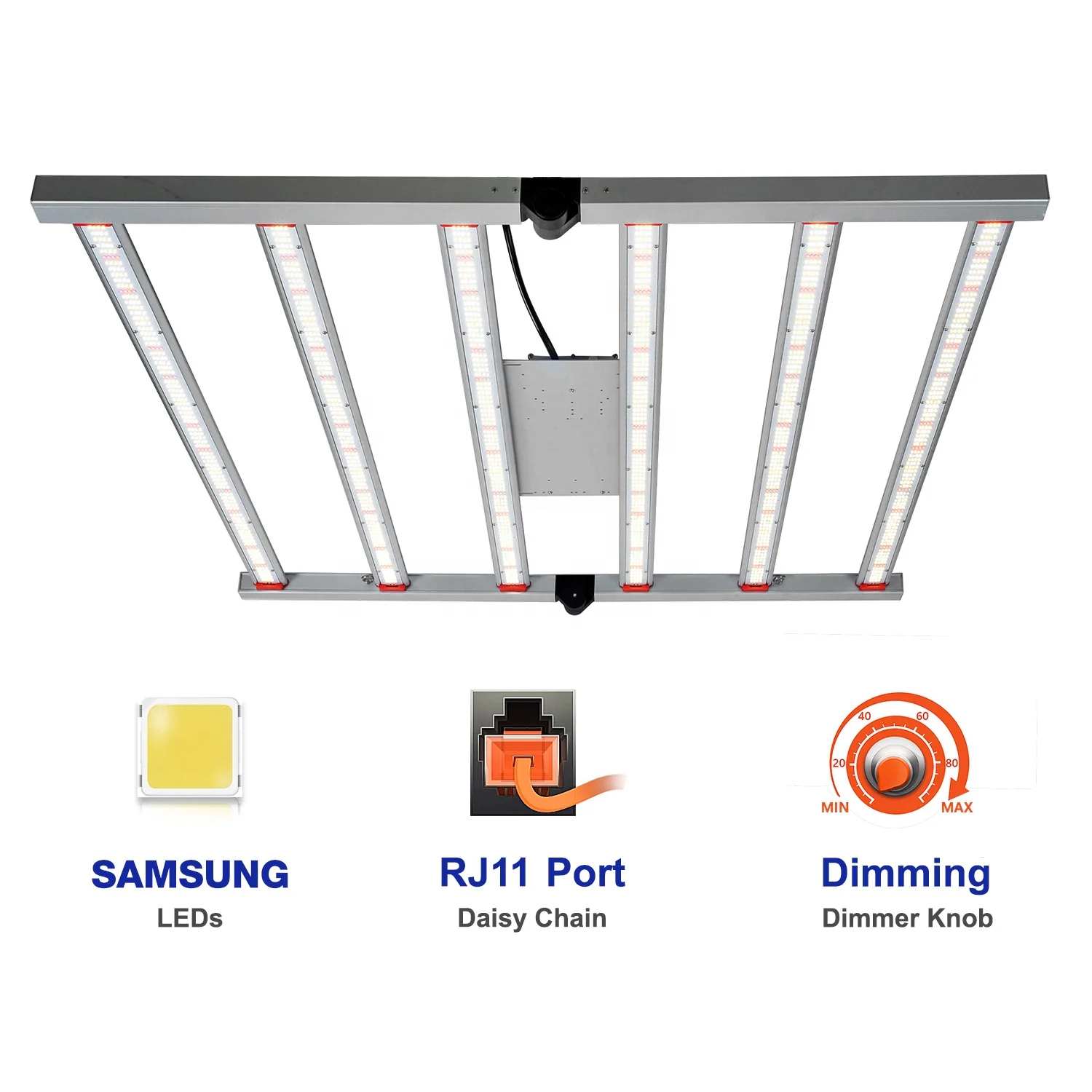 CrxSunny FC6500 650W Spider 6 Bar Samsung LM301H Indoor Plant LED Grow Light Strip Full Spectrum LED Growing Lamps
