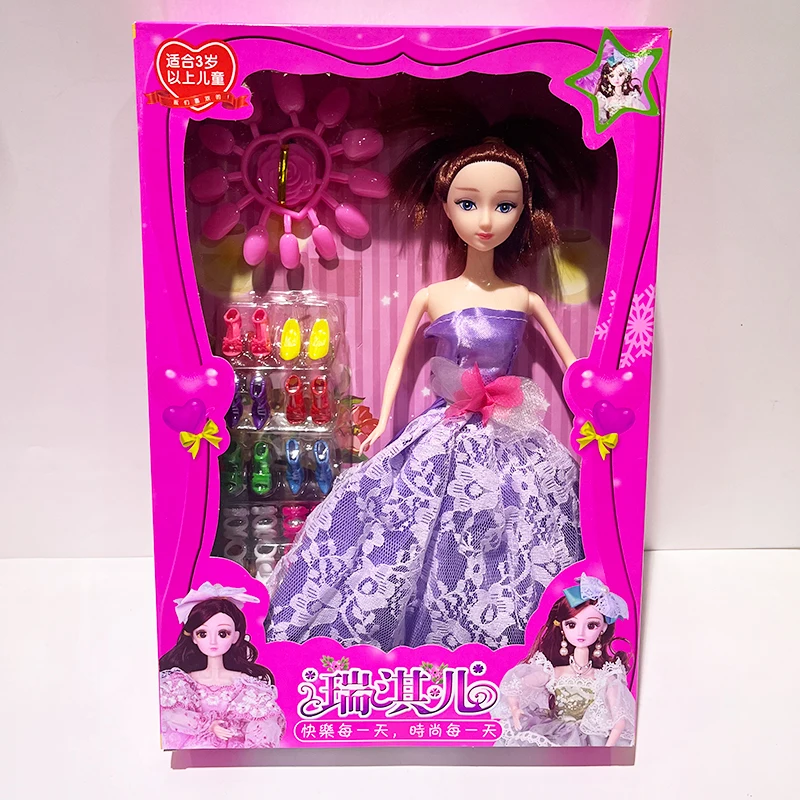 Factory direct sale  doll shoes  gift set Little girl Princess wedding dress doll children toy gift For girs