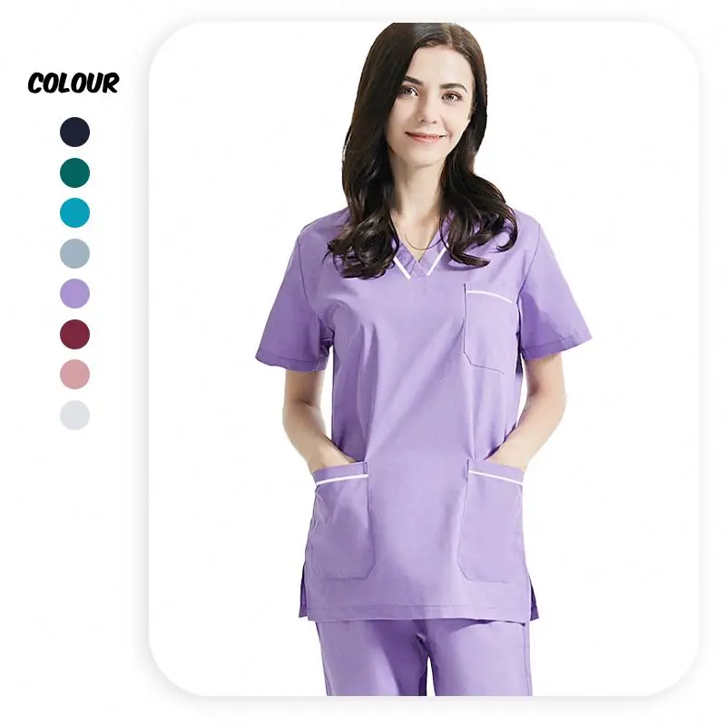 Nursing Uniforms Hospital Medical Scrubs Scrub Nurse Uniforms Design Plus Size Jogger Nurse Woman Scrub Sets 100% Cotton Unisex