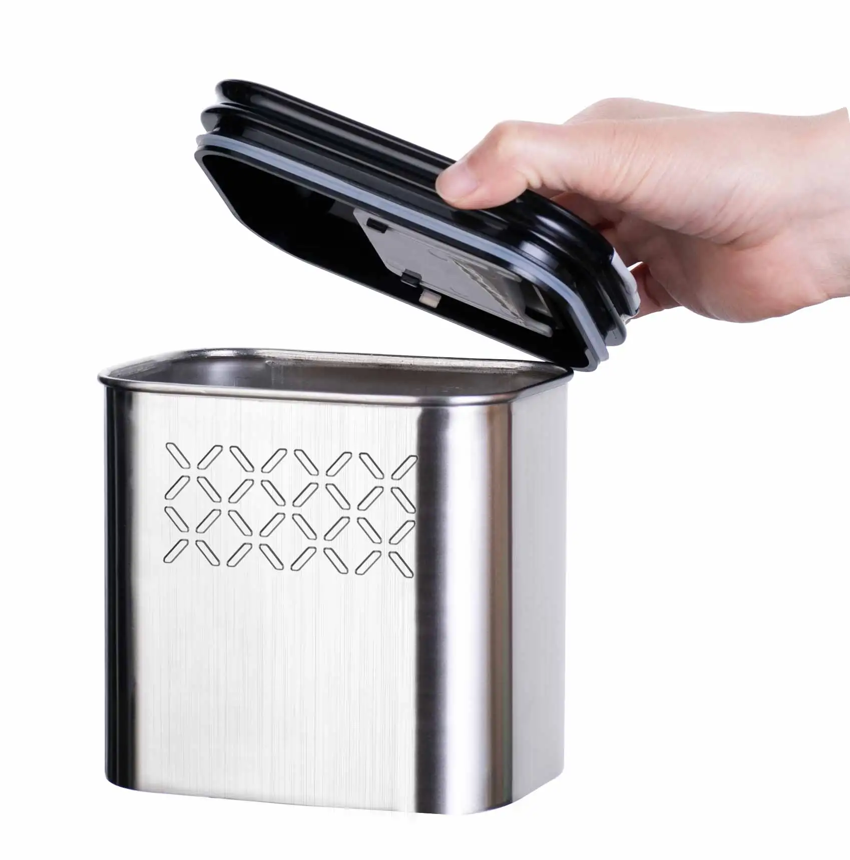 unique stackable metal kitchen pantry organizers stainless steel food cereal coffee tea storage jar containers boxes with lid