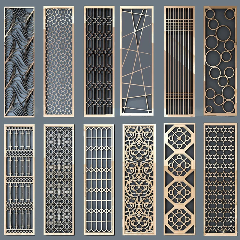 New Design Laser Cut Metal Panel Decorative Screen Stainless Steel Sliding Room Divider