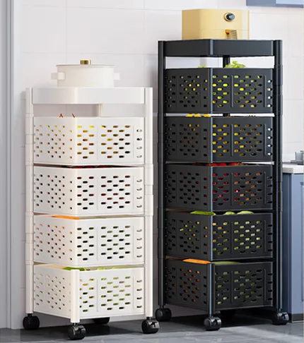 GOURMAID Kitchen Rotating Storage Rack 3 4 5 Layers Storage Shelf