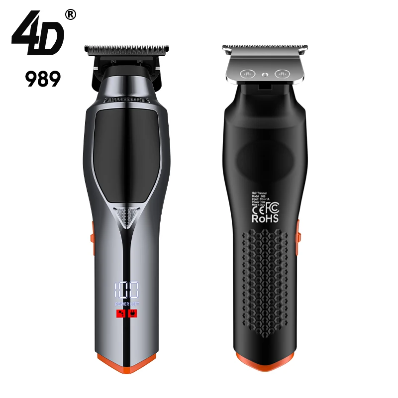4D 989 Fashion Black Oil Hair Trimmer  Machine Hair Cutter Machine For Men Trimmer Professional Rechargeable Hair Trimmer