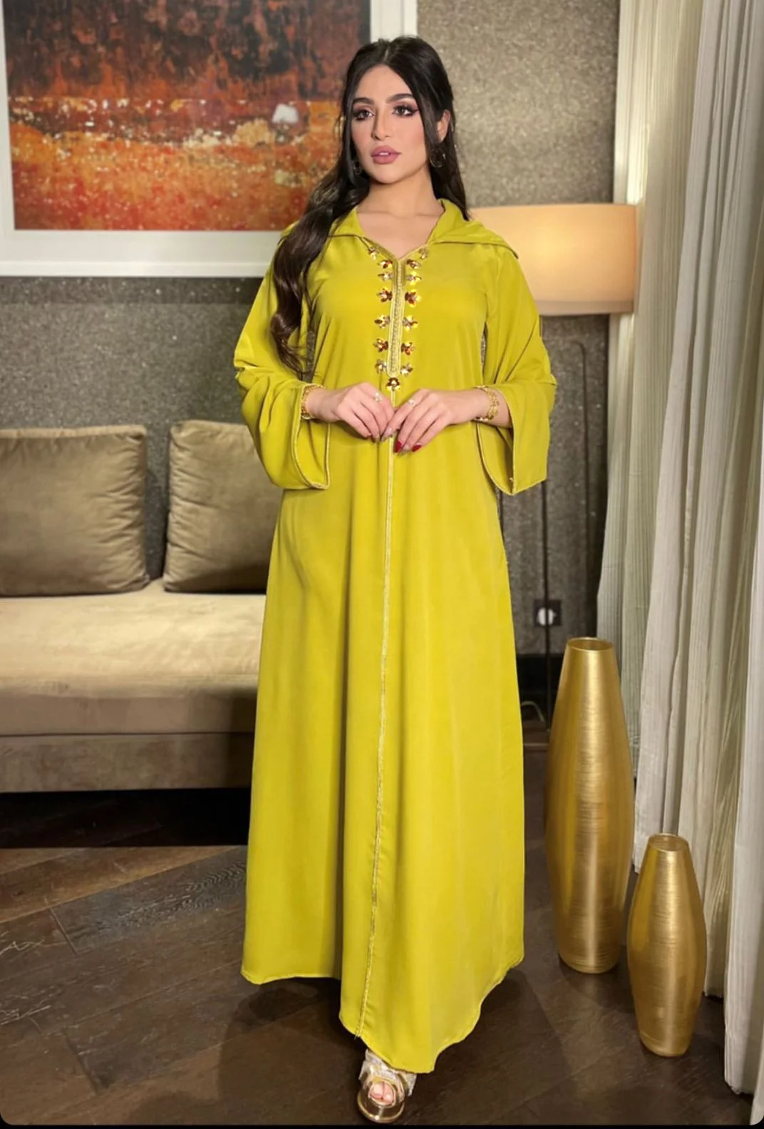 Bahrain Islamic Clothing Muslim Jalaba Ramadan Dresses Dubai Beads Jalabiya For