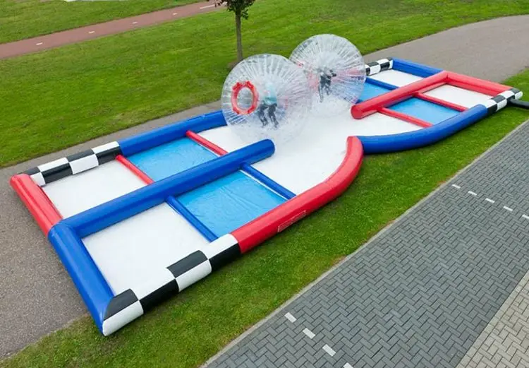 Alliance Double track zorb ball two lane inflatable interactive inflatable zorb tracking race track