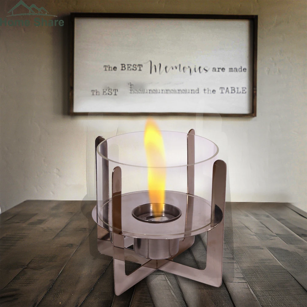 Mini Modern Style Alcohol Firepit Small Black Tabletop Firepit Indoor Decor Fireplace