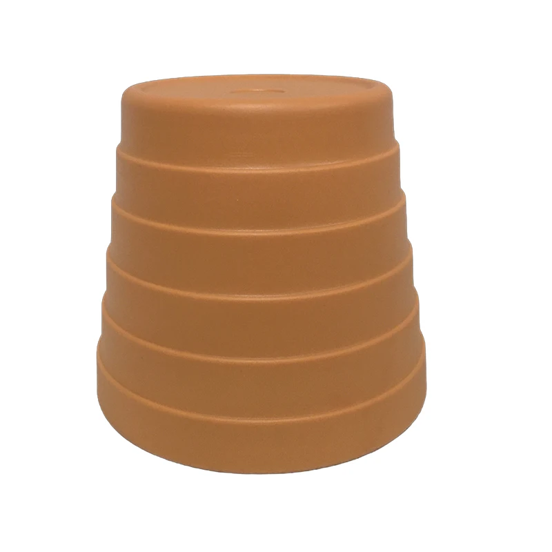 Hot Sale Gardening Geometric Diamond Shaped High Round Colourful Ceramic Appearance Plastic Flower Pots