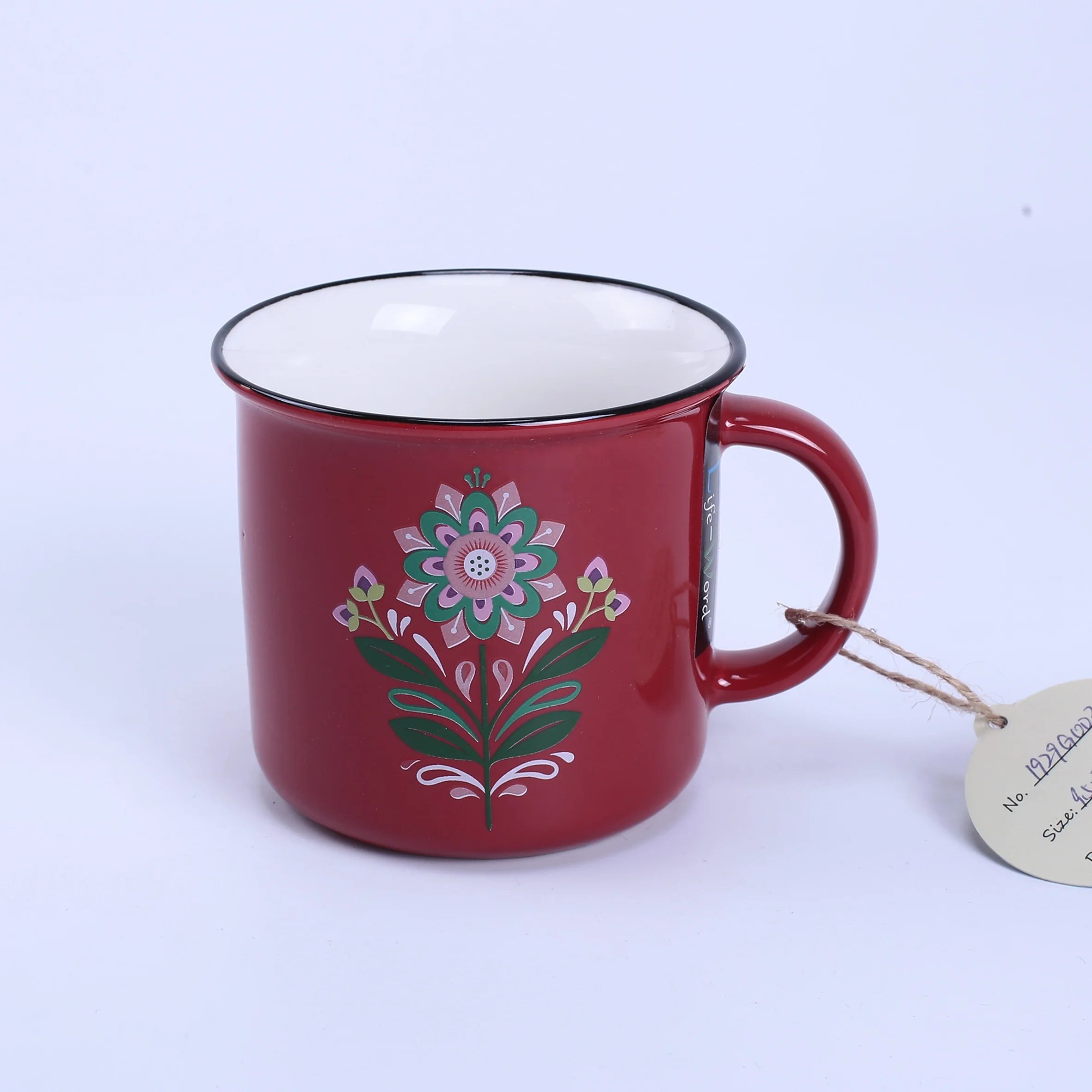 hot sale dishwasher safe decal printing blank white ceramic coffee cup blank coffee mugs handmade cup