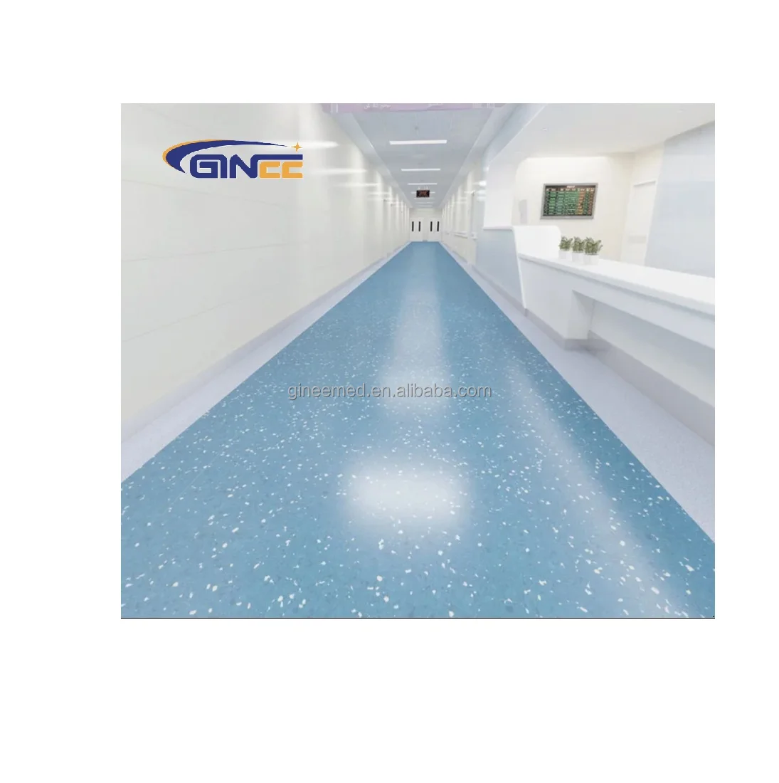 Ginee medical Various patterns Anti-static anti-slip anti fire lab use wholesale PVC plastic floor  PVC 1.6-3.0mm hospital floor