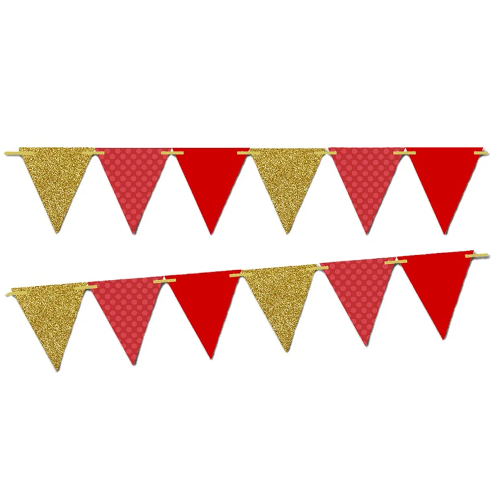 Football Club Team String Triangle Bunting Decorative Hanging Red Black Green Flag Pennant