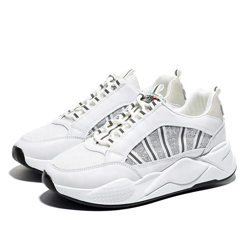 Низкая цена Высокое качество толстая подошва тонкие дышащие старые туфли белые шнуровка студенческие кроссовки