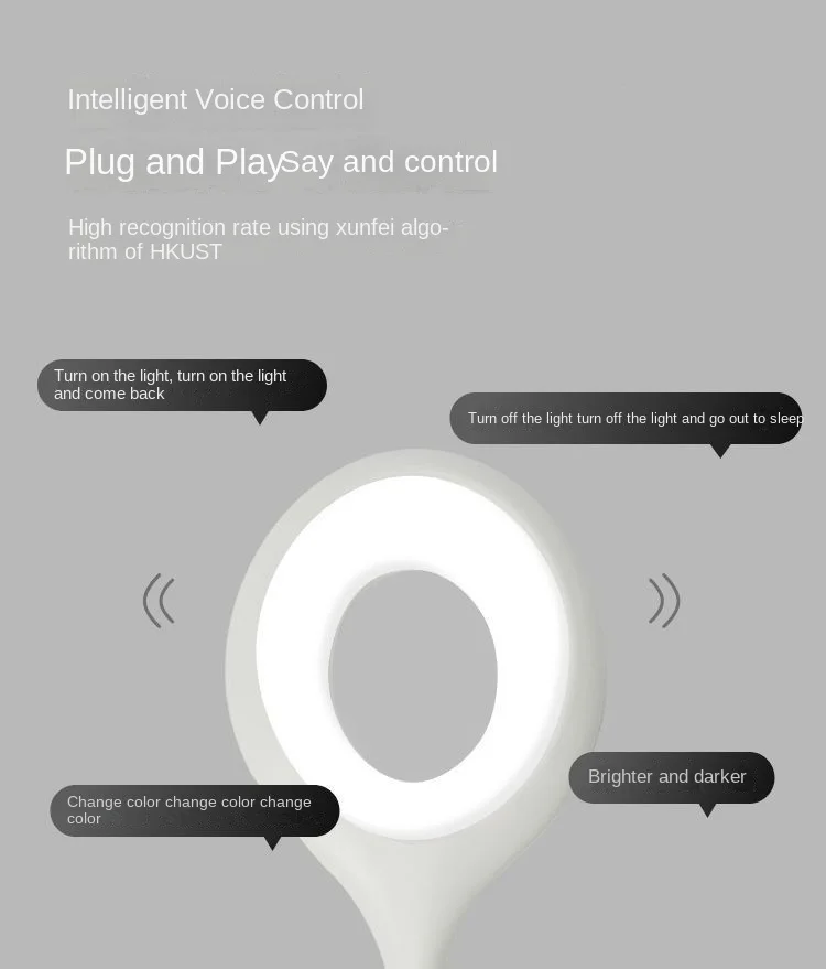Night light voice controlled speaking switch USB lighting bedside light eye protection desk lamp