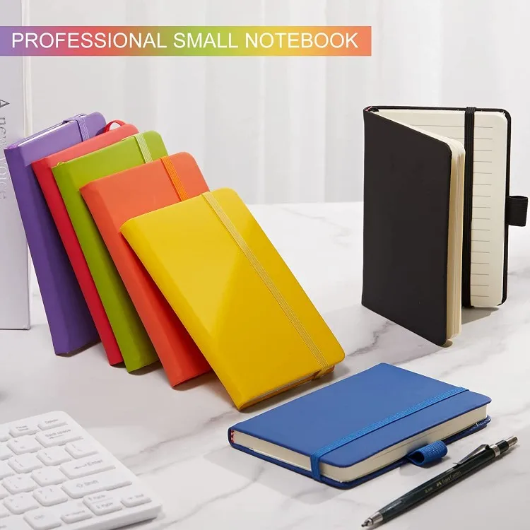 Pocket Notebook Journal Small Mini Notebooks Notepads ,Hardcover Small Pocket Note Book with Inner Pocket and Pen Holder