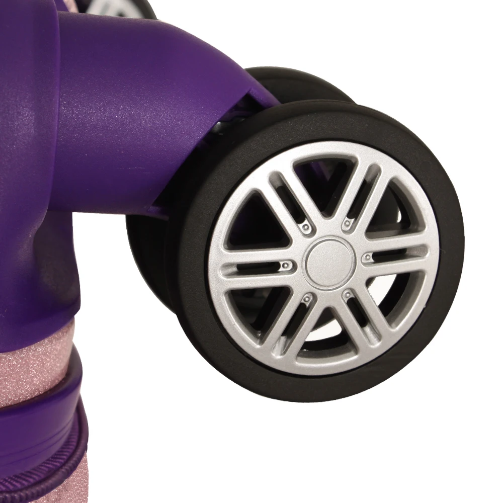 Милый Блестящий розовый чемодан на колесиках для девочек путешествий