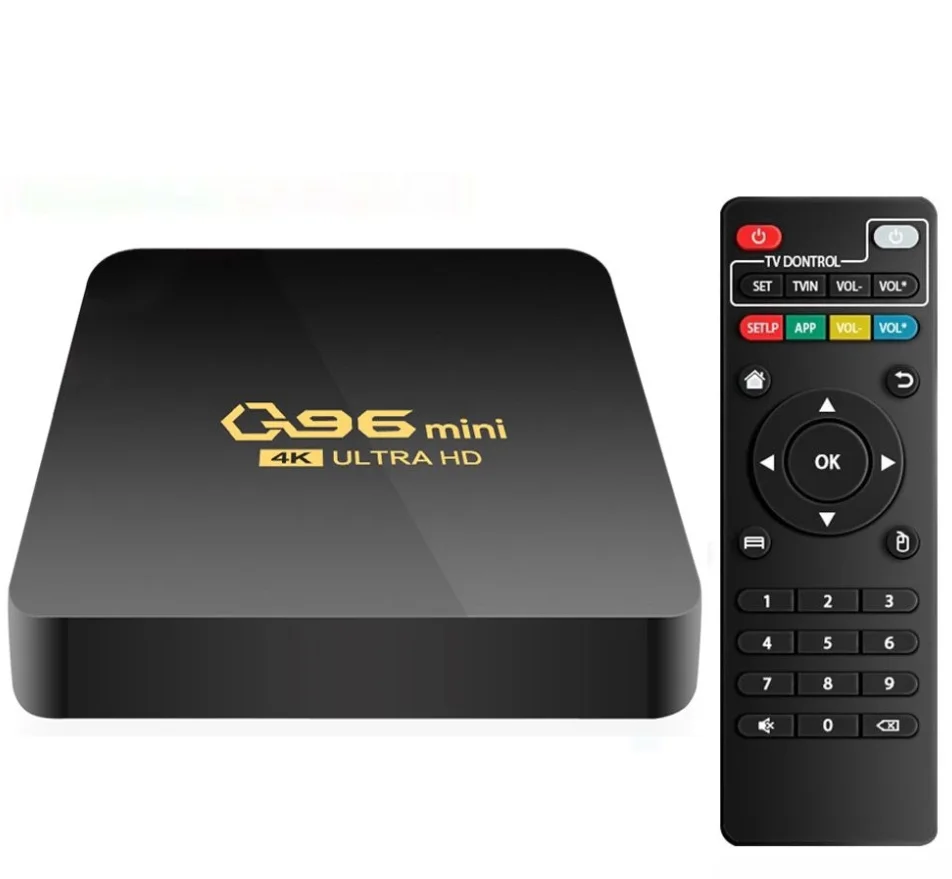 2022 New 1GB+8GB H.265 Media Player Q96 Mini Plus Smart TV Box Android 10.1 Amlogic S905L Quad Core 2.4G 5g WIFI 4K Set Top Box