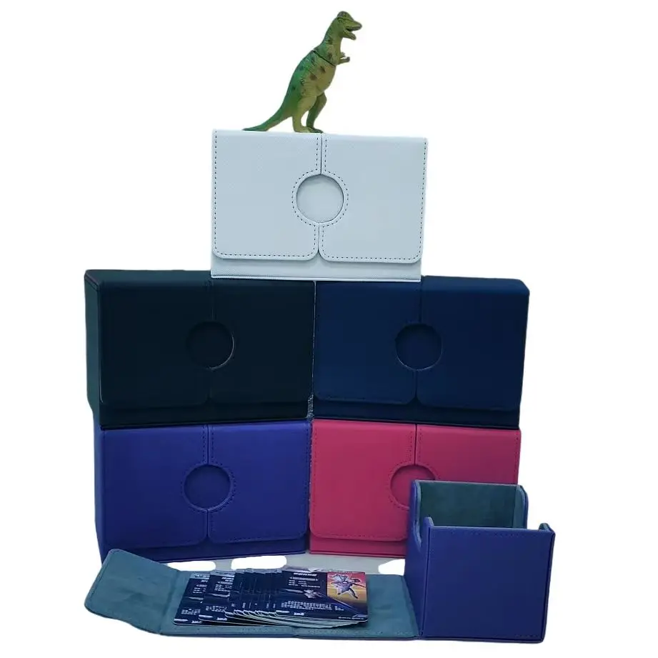 Double Sleeves 3 Compartments Wholesale large capacity card game deck Storage box for Trading Commander Sport PSA Mtg