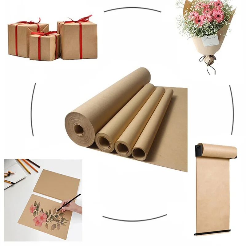 Professional Cheaper Price Thicken Jumbo Roll Paper Brown Kraft Paper Roll For Packaging