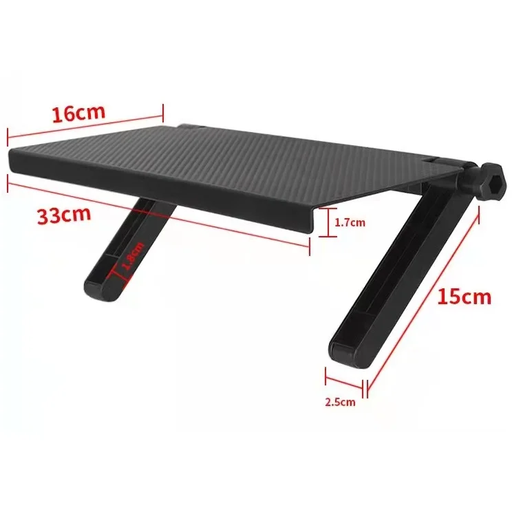 Custom Black Plastic Storage Stand Bracket 2 Legs Adjustable Screen TV Monitor Top Shelf