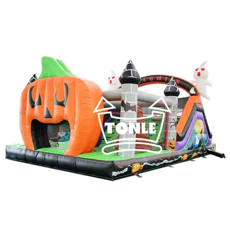 Halloween obstacle course inflatable pumpkin obstacle games for party rental