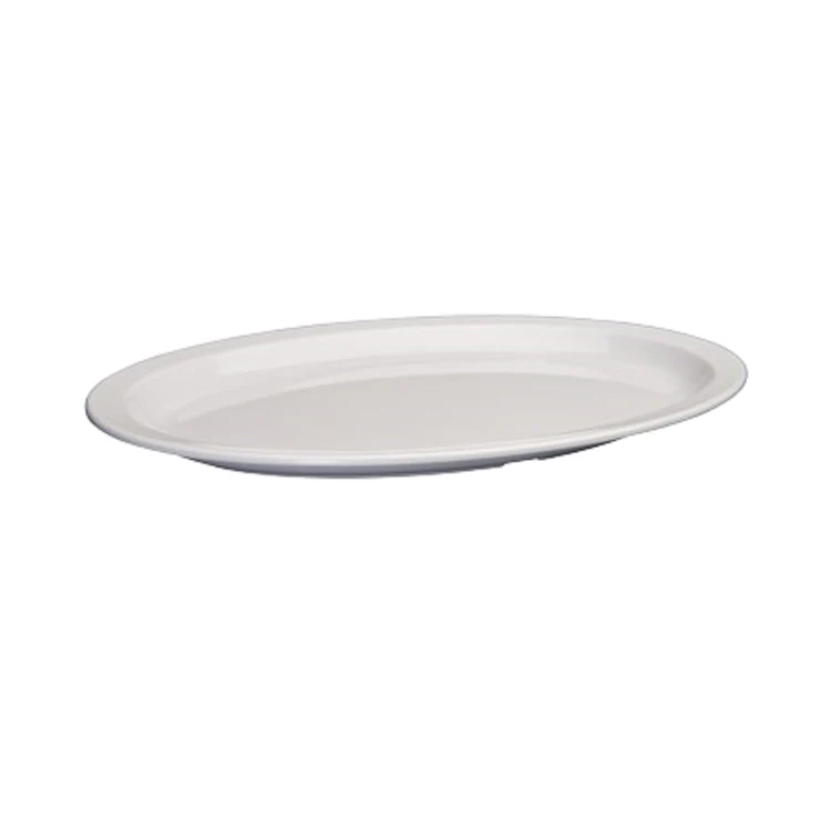 Wholesale white buffet serving dish plastic  dinner melamine restaurant oval plate
