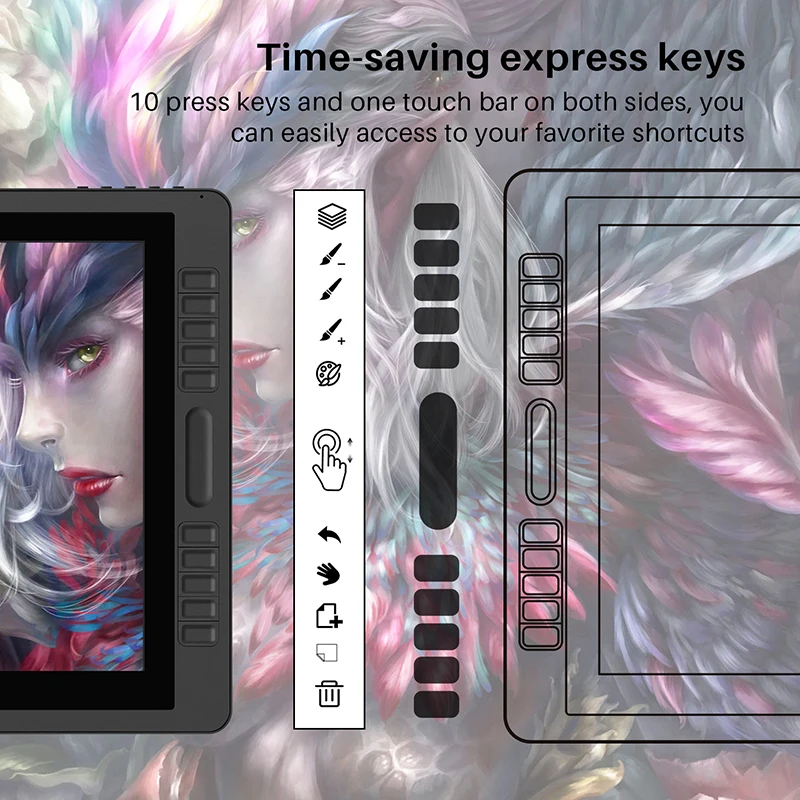 Huion Kamvas pro 22 2019 battery-free electromagnetic tilt function pen display