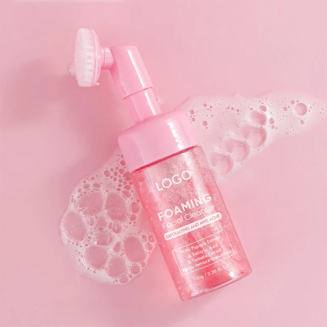 Natural Vegan Clean Gentle Papaya Extract Moisturizing Salycylic Acid Organic Bubble Mousse Face Wash Facial Foaming Cleanser