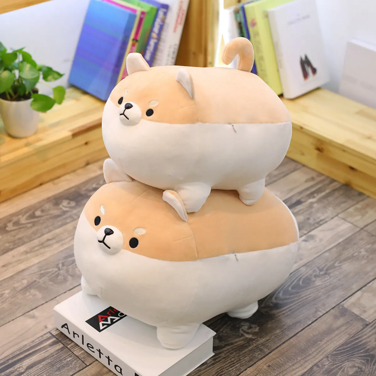 Stuffed Animal Shiba Inu Plush Pillow,Soft Corgi Dog Anime Plushies Japanese Cuddle Pet Throw Pillow,Kawaii Plush Toy Gifts for