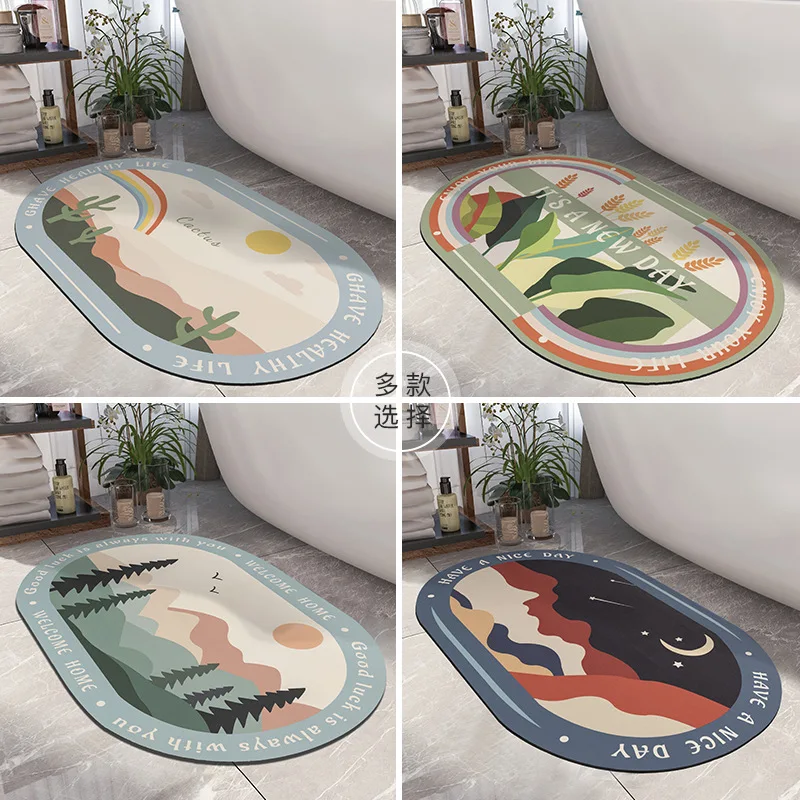 New Designed Washable Diatomaceous Earth Absorbent Fast Drying Rug Anti- slip Floor Mat