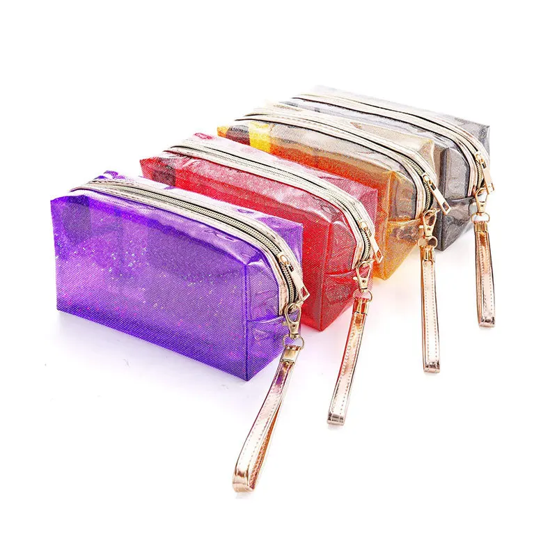 New Candy Clear PVC bags High quality Travel toiletries bag Waterproof Cosmetic pouch