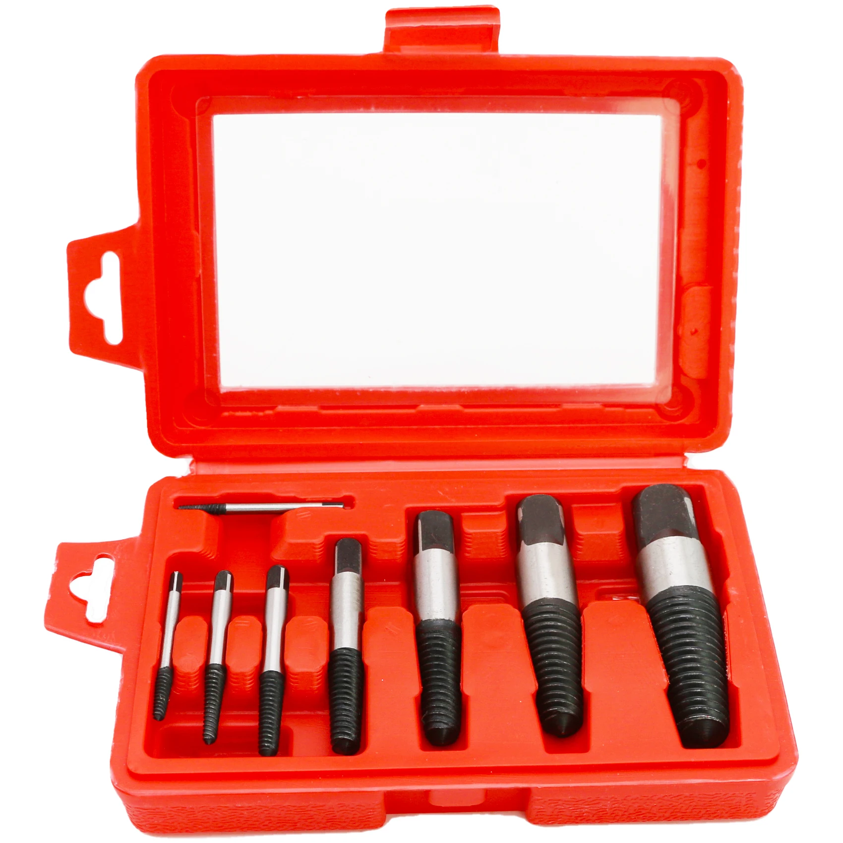 SUGETOOLS 8pcs Damaged Screw Extractor Sets 4-24mm Broken Screw Remover Tool with Storage Box