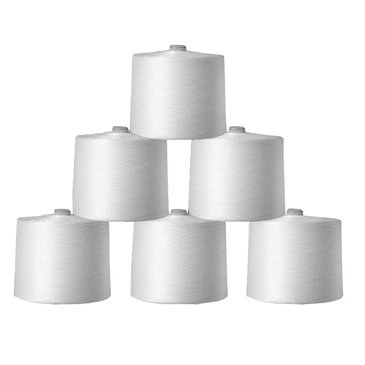 Threads Yarn China Supplier 100% Spun Polyester Yarn Raw White for Sewing Threads Yarn Wholesale