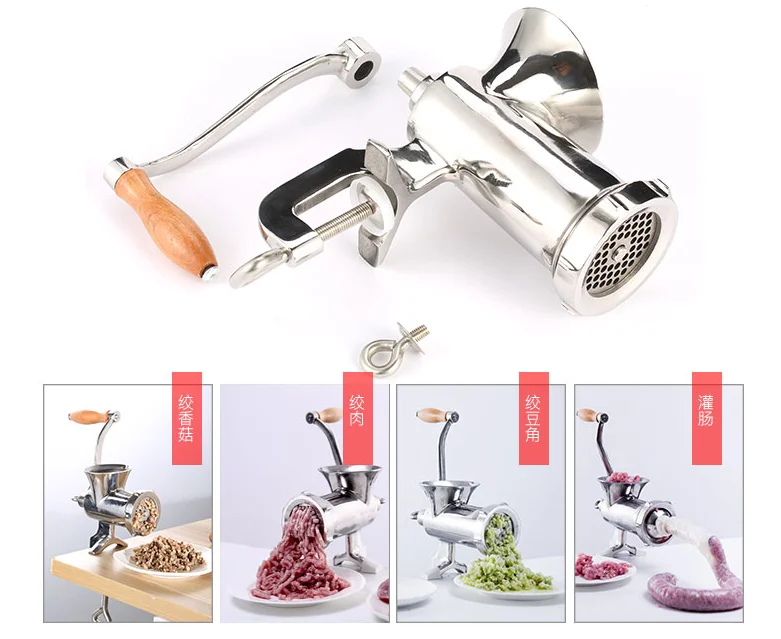 
5#8#10#12#22#32#32#B stainless steel manual small mincer meat grinder machine 