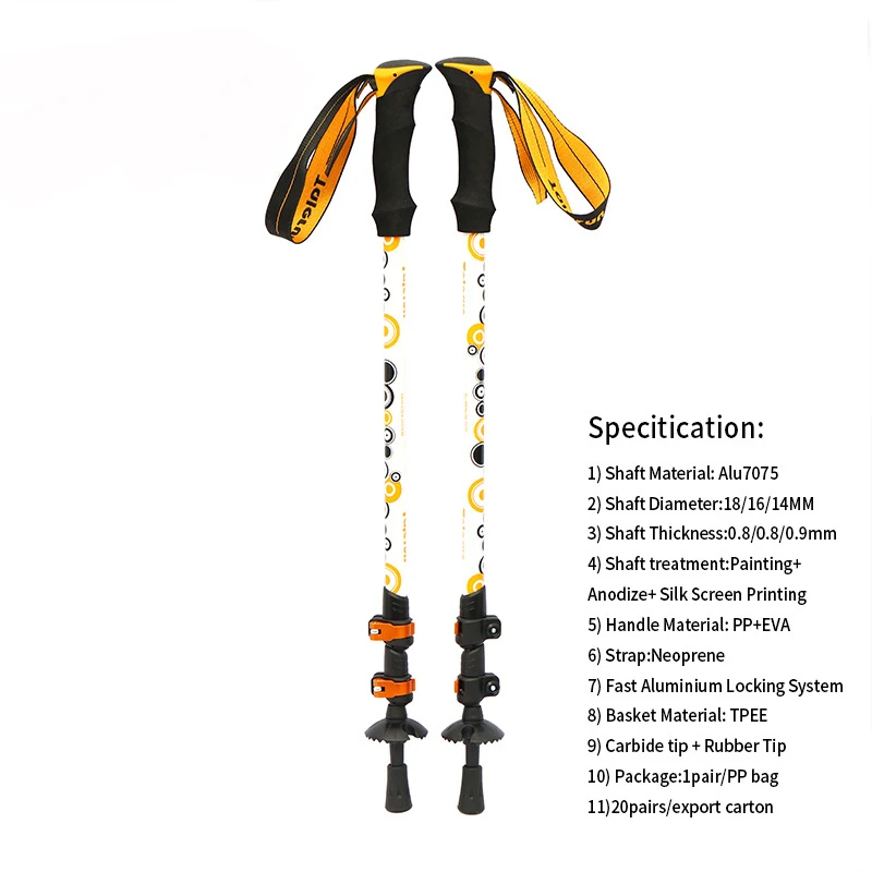 K&B Home Wholesale Of 100% Carbon Fiber Off-Road Ultra Light Ski Poles In Factories Winter Sports Skiing