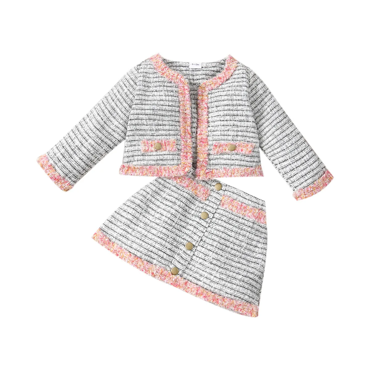 Toddler Girls Plaid Clothing Set Cardigan Jackets+Skirt Baby Elegant 2Pcs Suits Children Princess Clothes Outfits baby dresses