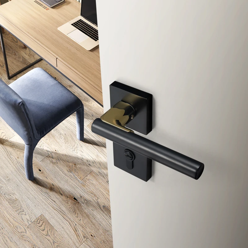 YONFIA 8141R03 High-grade European Style Door Handle Lock Zinc Alloy Modern Interior Bedroom Lock Anti-theft Home Room Safe