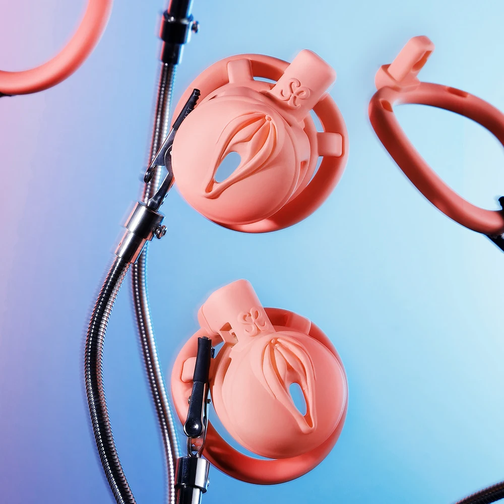 Sevanda Pink Short Style Penis Lock Chastity Cage Abs Sex Toys for Adult Man Used in Sex Games
