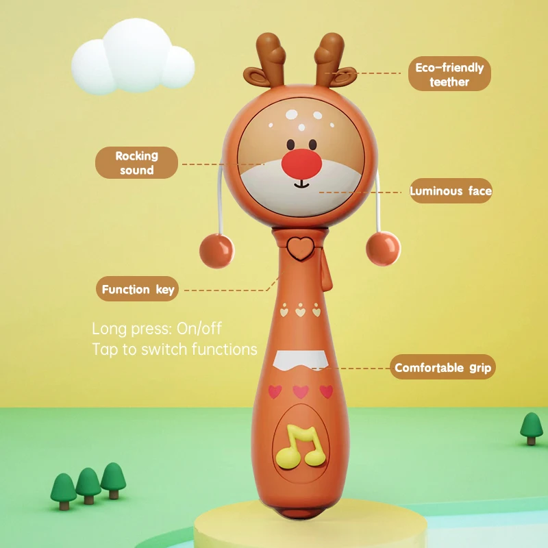 18month  Infant Christmas Gifts Elements Baby Shaker Baby Educational Games Baby Gum Music Rattle Toys