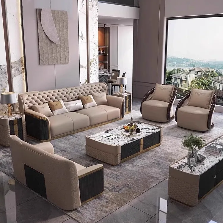 Modern luxury living room sofas high end MIcrofiber fabric sofa set home furniture