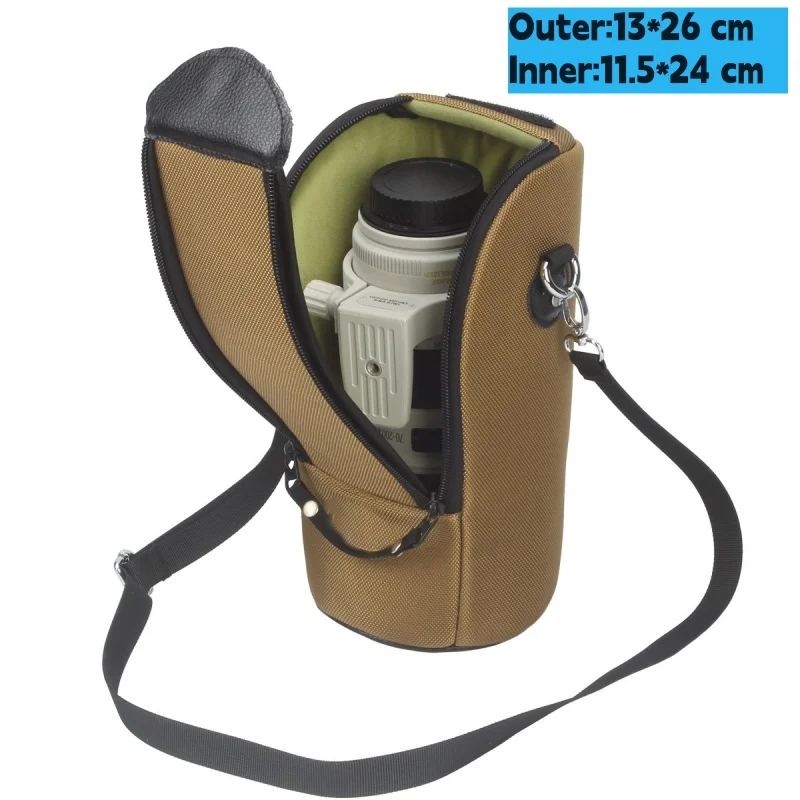 BSCI Factory DSLR Camera Lens Holder Organizer With Shoulder Strap Polyester Camera Protective Pouch